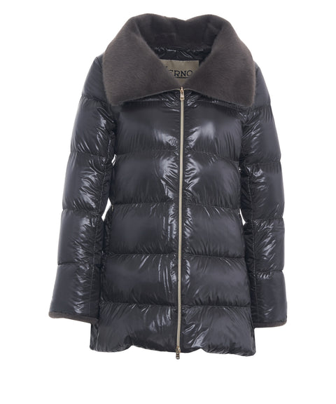 Puffer-Jacke mit Kunstpelz