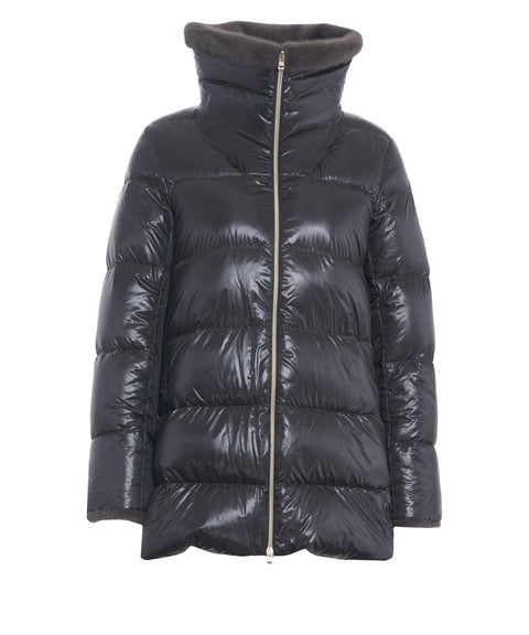 Puffer-Jacke mit Kunstpelz