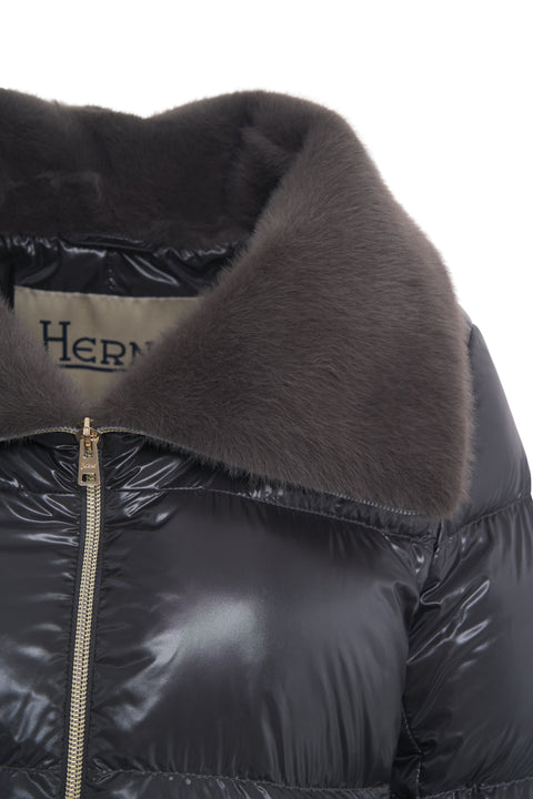 Puffer-Jacke mit Kunstpelz