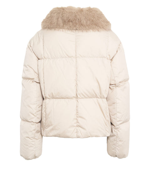 Giacca puffer con collo in pelliccia