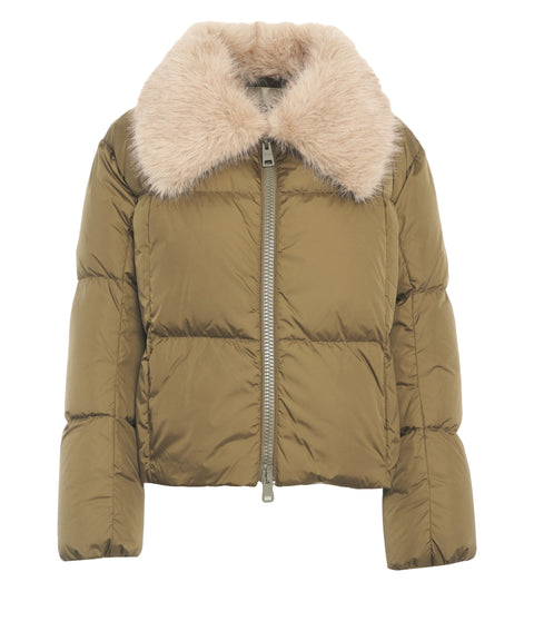 Puffer Jacke mit Pelzkragen