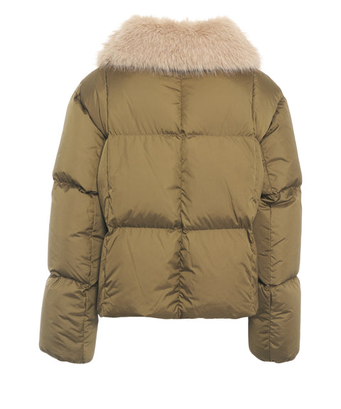 Puffer Jacke mit Pelzkragen