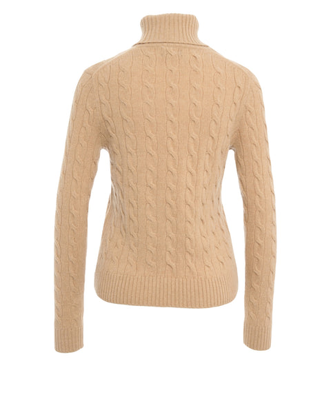 Maglione a dolcevita con logo ricamato