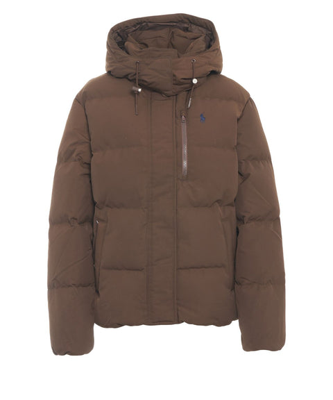 Puffer jacket con logo ricamato