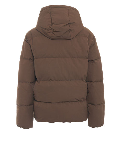 Puffer jacket con logo ricamato