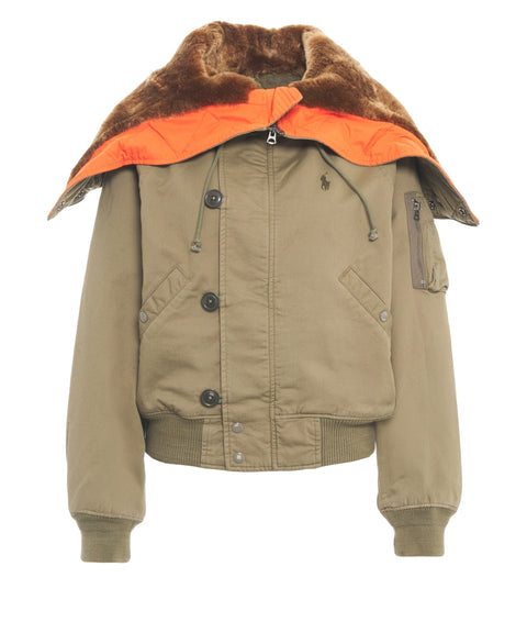 Bomber con cappuccio e pelliccia