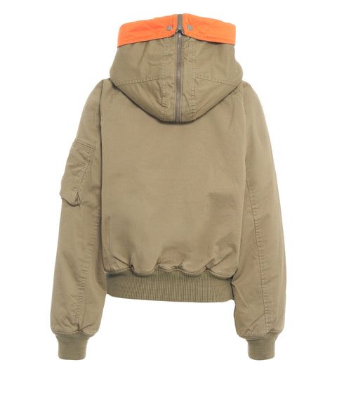 Bomber con cappuccio e pelliccia