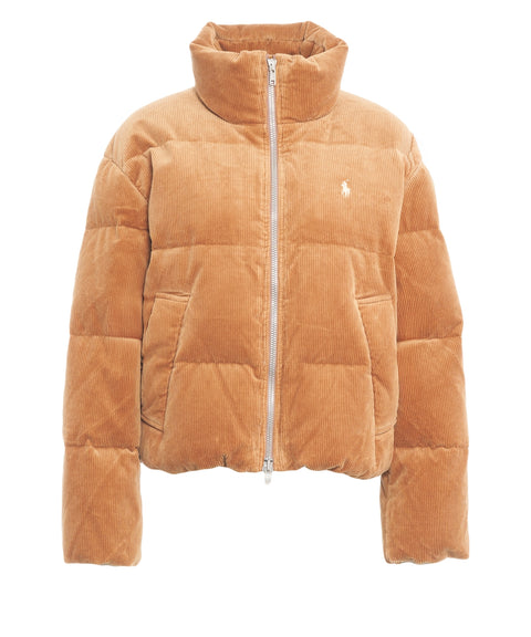 Giacca puffer in velluto a coste