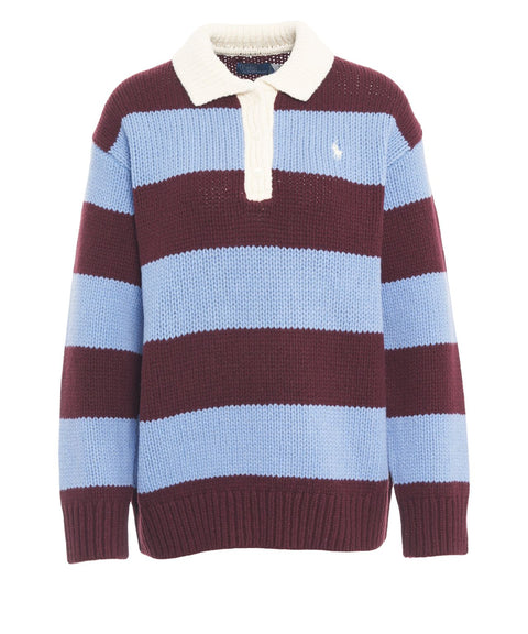 Maglione polo a righe