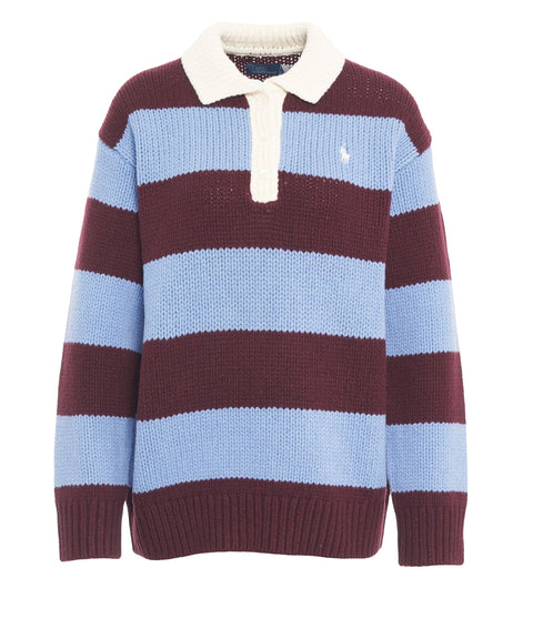 Polopullover mit Streifenmuster