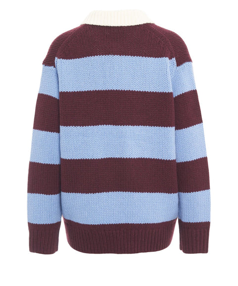 Maglione polo a righe