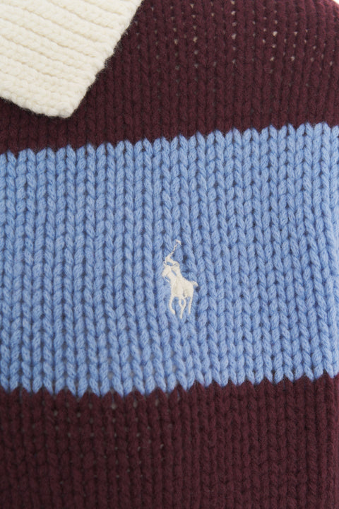 Maglione polo a righe