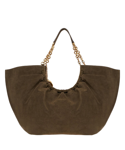 Borsa in pelle scamosciata