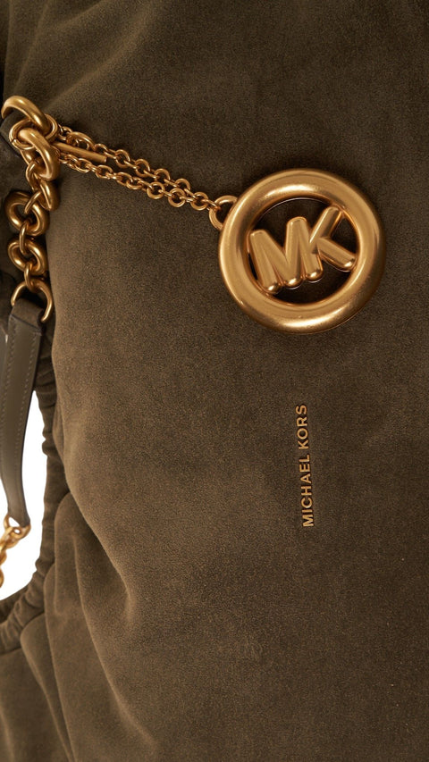 Borsa in pelle scamosciata