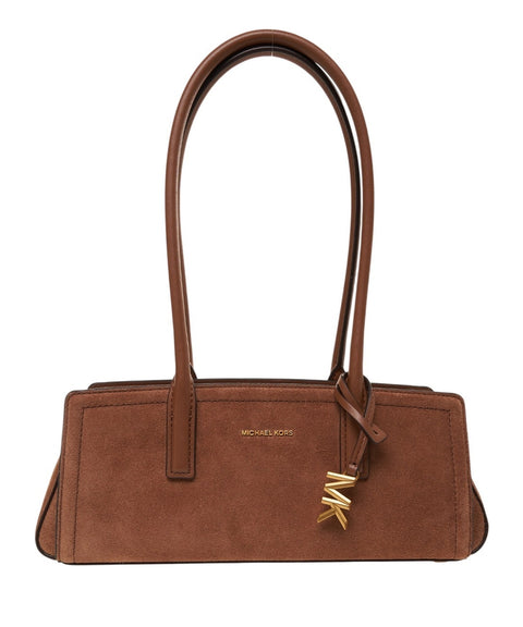 Borsa a spalla in pelle scamosciata