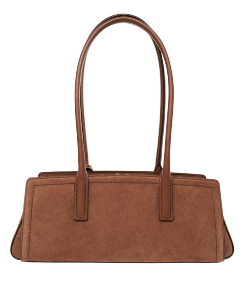 Borsa a spalla in pelle scamosciata