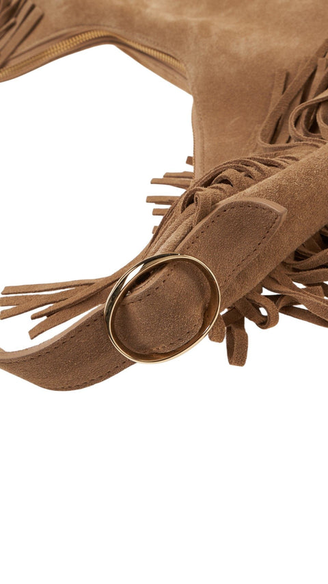 Schultertasche aus Wildleder