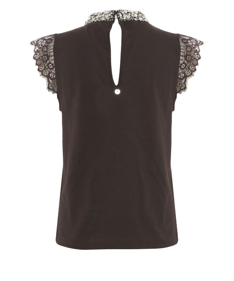 Top with rhinestone applications