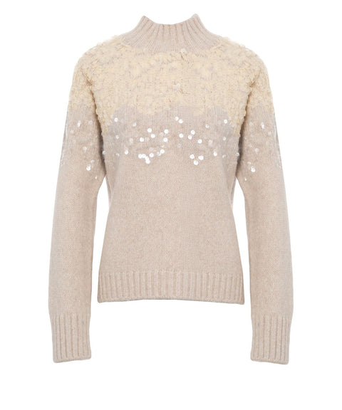 Sweater with sequin application