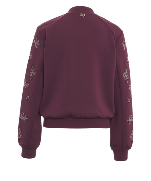 Wool blend sweatshirt jacket