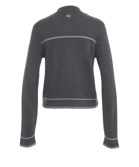Strickjacke mit Strass-Applikationen