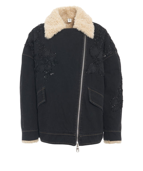 Jacket with sequin application