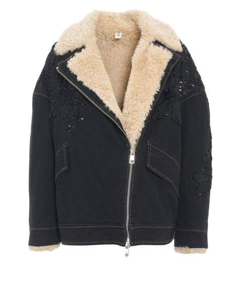 Jacket with sequin application