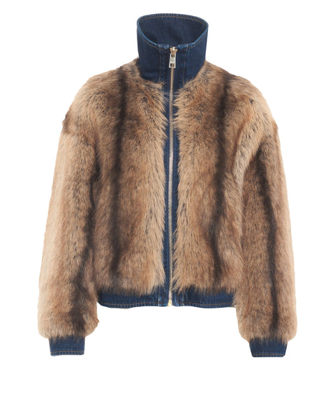 Casual-Jacke aus Kunstpelz
