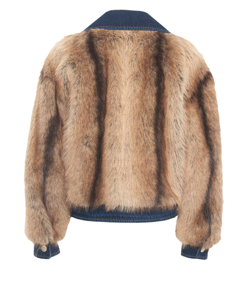 Casual-Jacke aus Kunstpelz