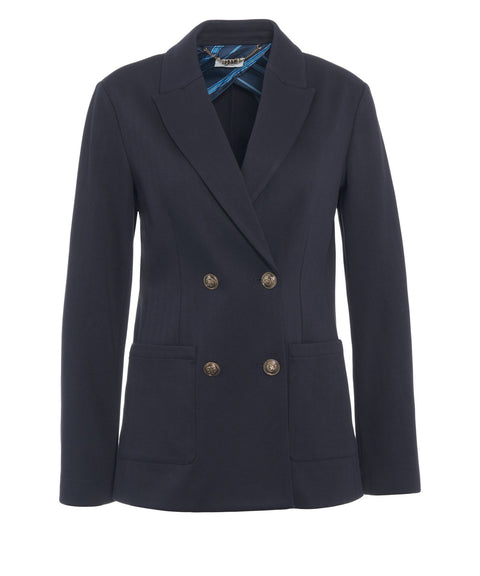 Double-breasted blazer with patch pockets