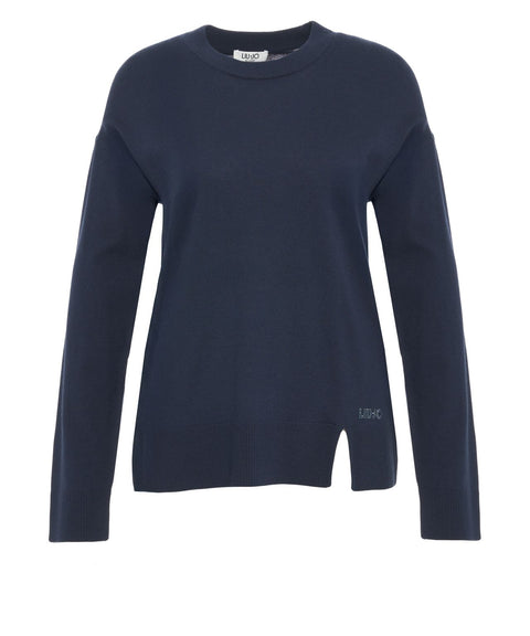 Pullover mit Seitenschlitz