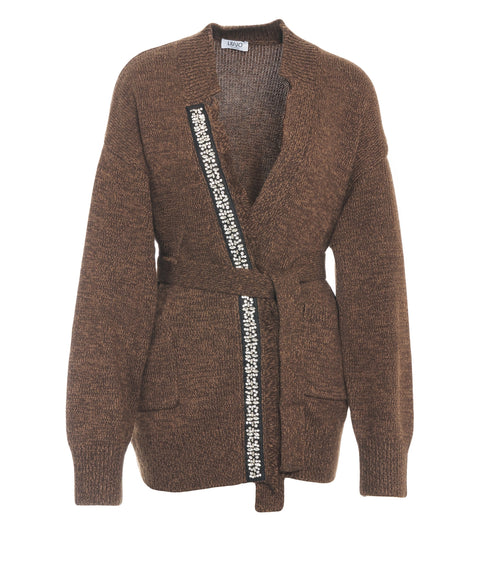 Strickjacke mit Strass-Applikation