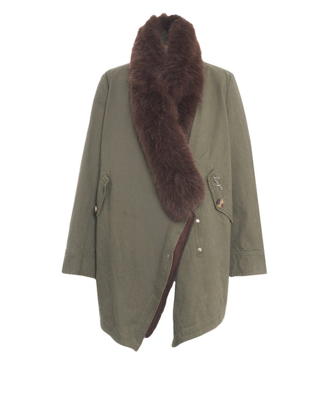 Parka con collo in pelliccia