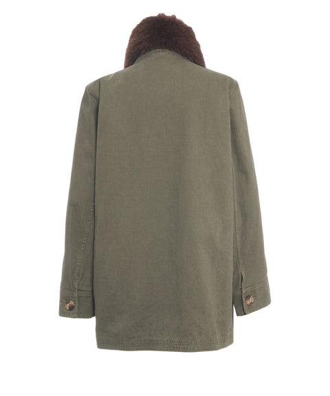 Parka con collo in pelliccia