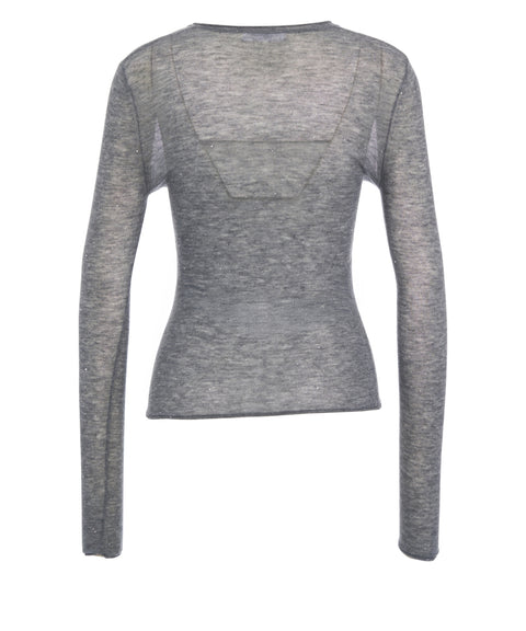 Langarmshirt mit Pailletten-Applikation