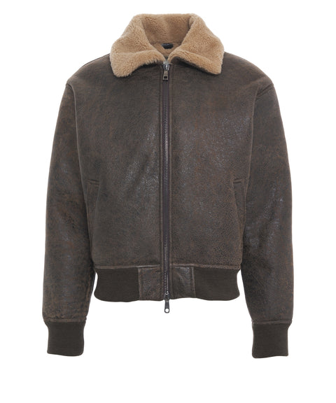 Shearling bomber jacket
