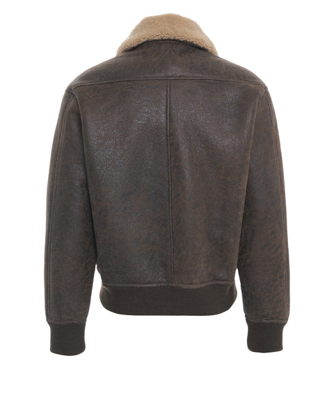 Shearling bomber jacket