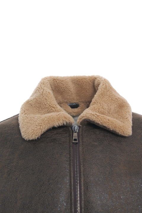 Shearling bomber jacket