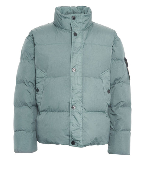 Puffer jacket with logo patch