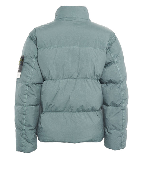 Puffer jacket with logo patch