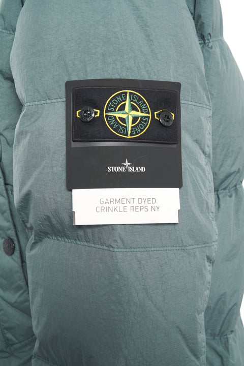 Puffer jacket with logo patch