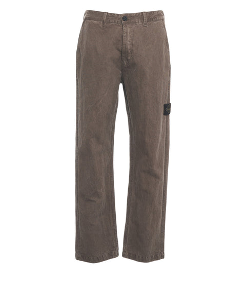 Trousers with logo patch