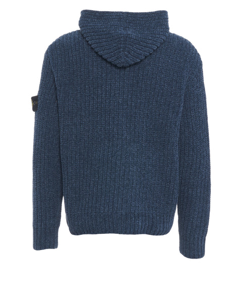 Knit jacket with removable logo