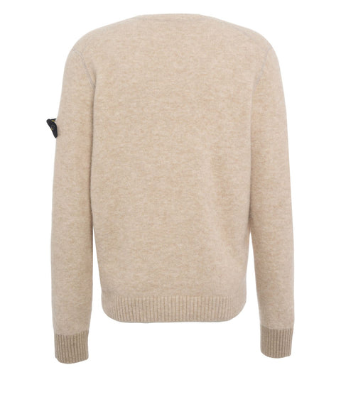 Maglione in alpaca con patch logo