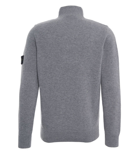 Sweater with stand-up collar