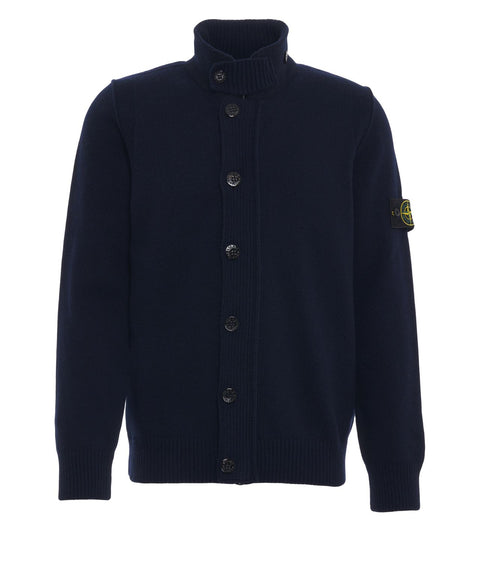 Cardigan with logo patch
