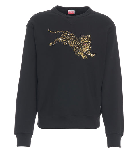 Sweatshirt with sequin application