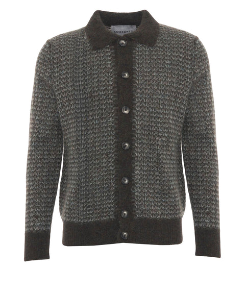 Cardigan con colletto a polo