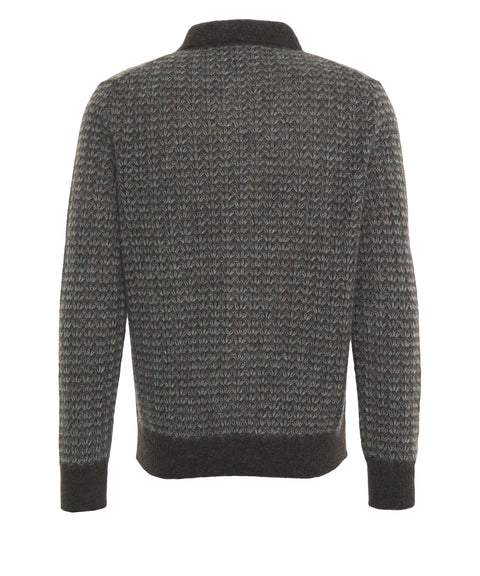 Cardigan con colletto a polo