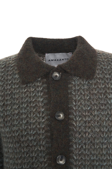 Cardigan con colletto a polo